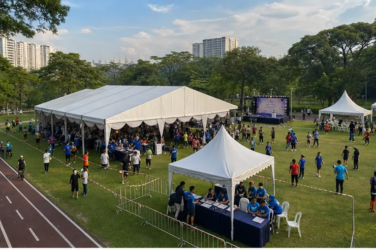 Kepong Metropolitan Park Community Run Marquee Portfolio setup overview