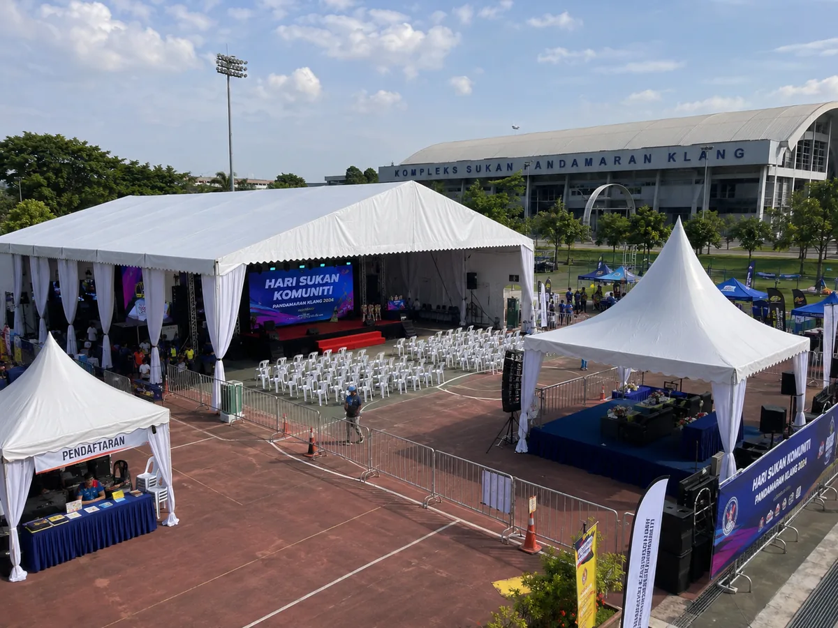 Kompleks Sukan Pandamaran Sports Day Marquee Portfolio setup overview